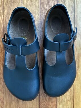 Birkenstock Paris 39 Black Leather Shoes T Strap Mary Janes EU 39 US 8 8.5